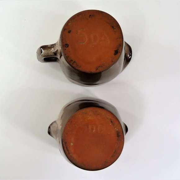 Vintage 1964 FRANKOMA Pottery Cream & Sugar 5DA & 5DB Plainsman Brown Satin - Picture 7 of 9